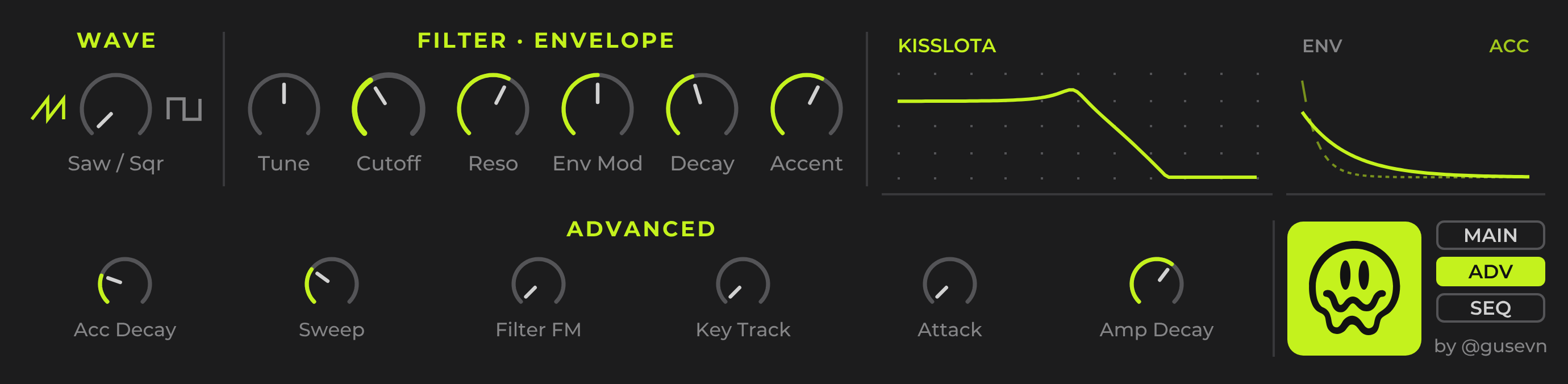 KISSLOTA ADV page with advanced controls